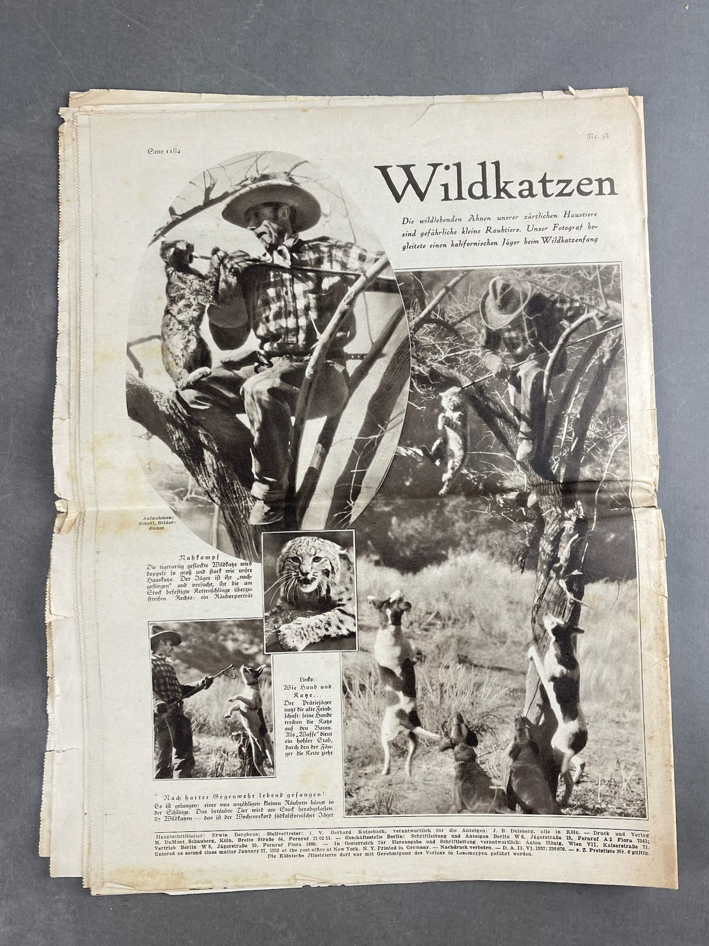 WW2 Tysk Avis fra 1937 med god Reichsheer forsidefoto. Original.