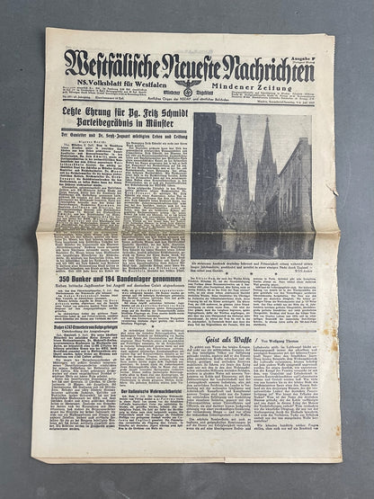 WW2 Tysk NSDAP Avis. Original.