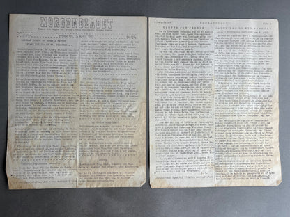 WW2 Dansk Illegalt Blad "Morgenbladet" fra 1945. Original.