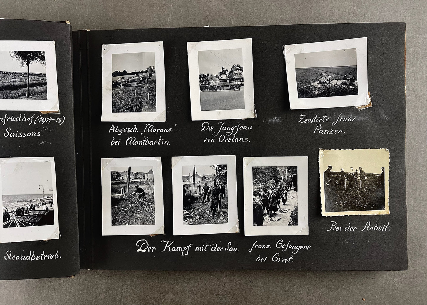 WW2 Tysk Wehrmacht Fotoalbum 1940'erne. MANGE(!) gode billeder fra felttoget i Frankrig. Original.