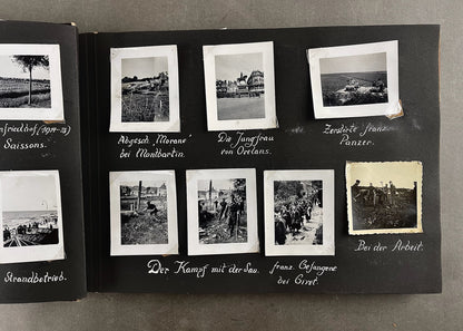 WW2 Tysk Wehrmacht Fotoalbum 1940'erne. MANGE(!) gode billeder fra felttoget i Frankrig. Original.