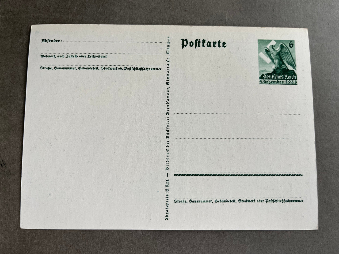 WW2 Tysk NSDAP Postkort. Original.