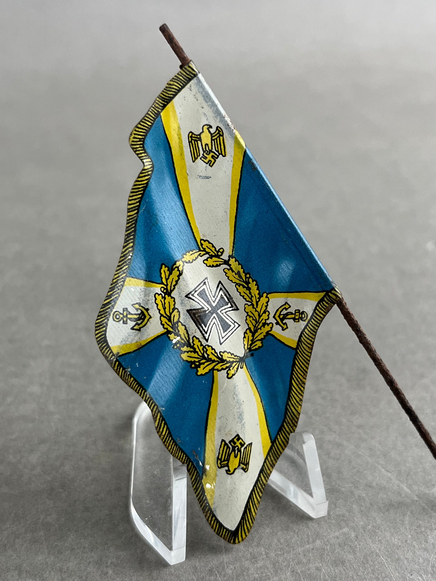 WW2 Tysk Kriegsmarine Lineol Flag. Original.