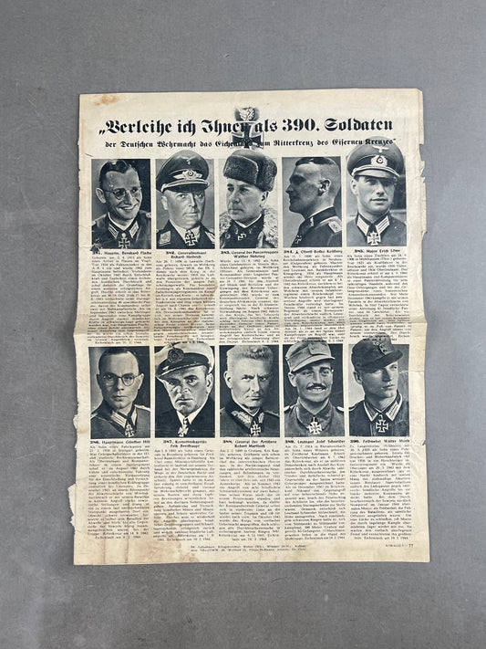 WW2 Tysk "Ritterkreuzträger" lille avis/pjece. Original.