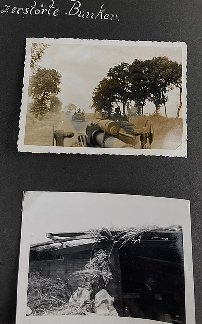 WW2 Tysk Wehrmacht Fotoalbum 1940'erne. MANGE(!) gode billeder fra felttoget i Frankrig. Original.