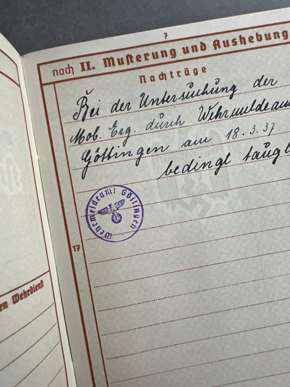 WW2 Tysk Wehrpass "Heer". Original.