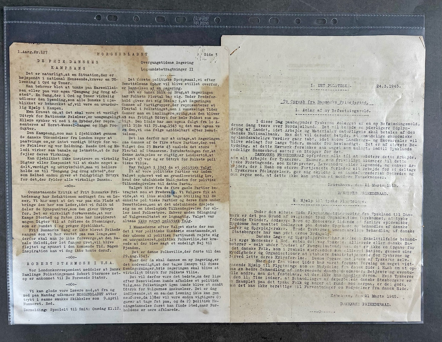 WW2 Dansk Illegalt "blad". Original.