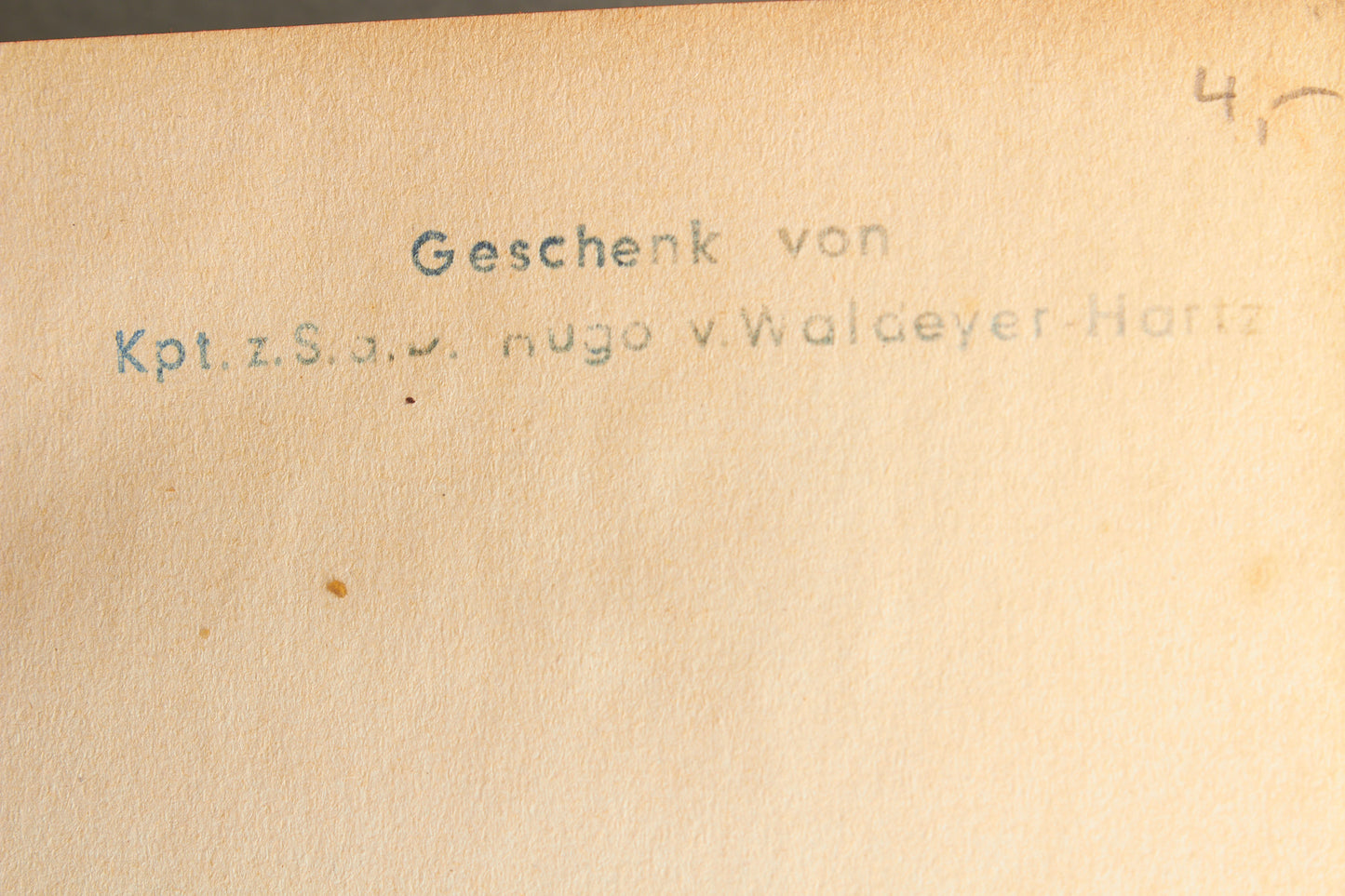 WW2 Tysk Kriegsmarine "Nauticus 1941". Gave fra Kpt.z.See Hugo v. Waldeyer-Hartz. Original.