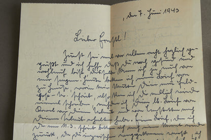 WW2 Tysk Kriegsmarine Feldpost kuvert med indhold. Godt stemplet. Original.