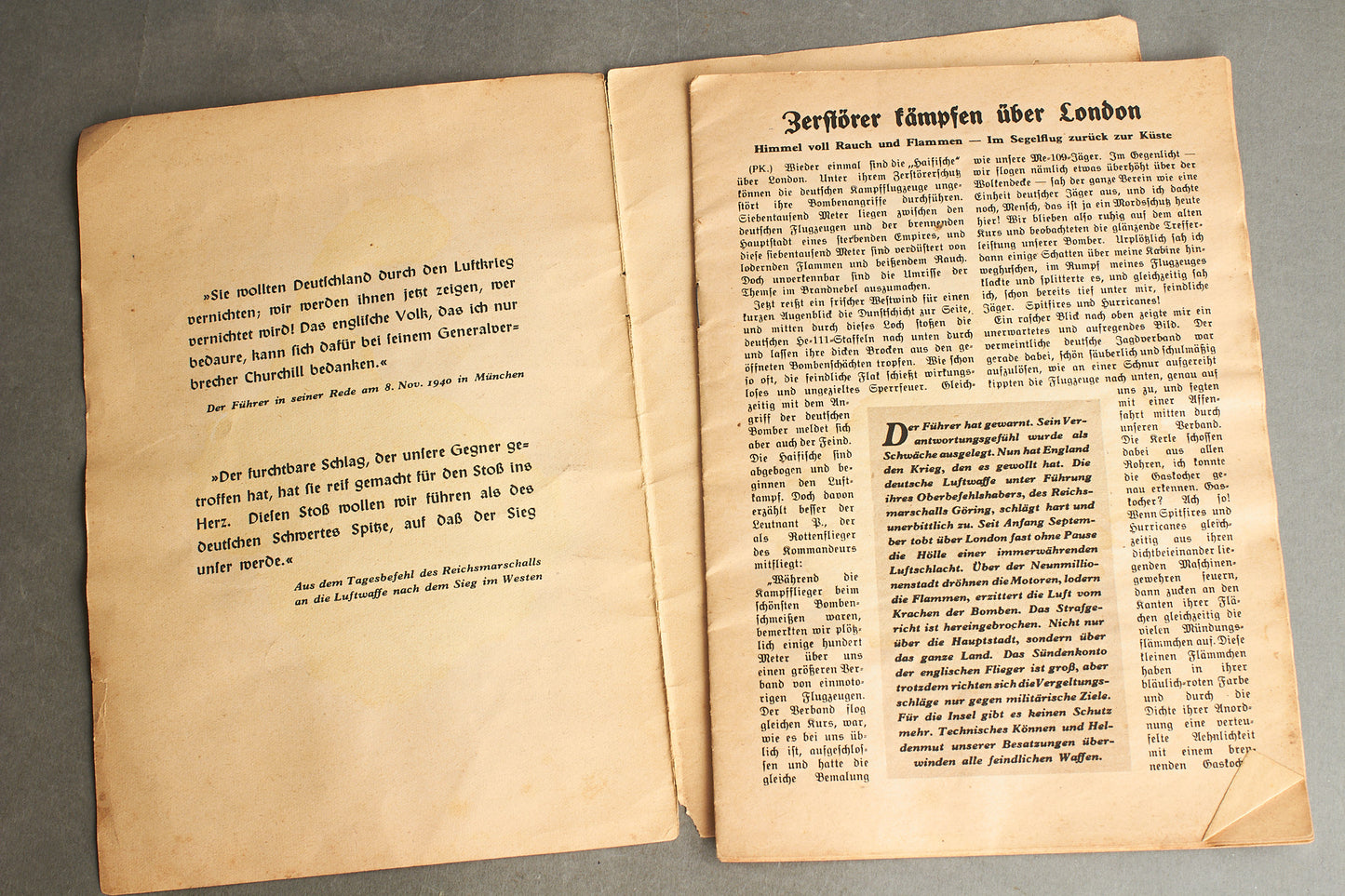 WW2 Tysk Luftwaffe Blad. Original.