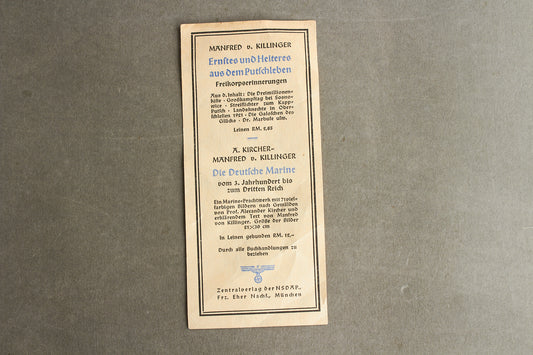 WW2 Tysk NSDAP / Kriegsmarine Seddel. Original.