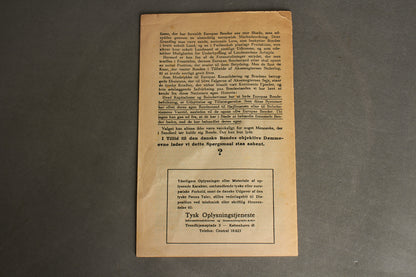 WW2 Dansk Nazistisk/DNSAP Hæfte "Landmandens Chancer Hvis Aksemagterne Taber". Sjælden. Original.
