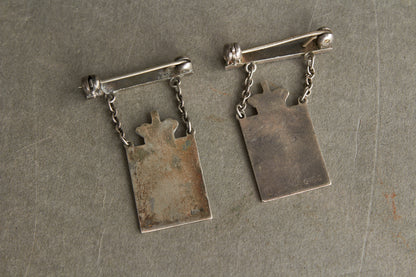 WW2 Danske Georg Jensen Kongemærker i ægte sølv. Original.