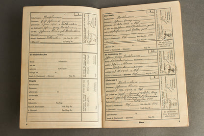 WW2 Tysk NSDAP "Ahnenpass" (Stamtavle pas). Original