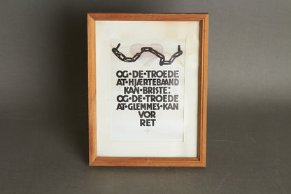 Dansk Valgslogan/Valgplakat fra Genforeningen i 1920 i original ramme. Ses ikke tit. Original.