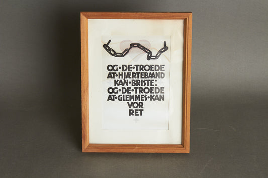 Dansk Valgslogan/Valgplakat fra Genforeningen i 1920 i original ramme. Ses ikke tit. Original.