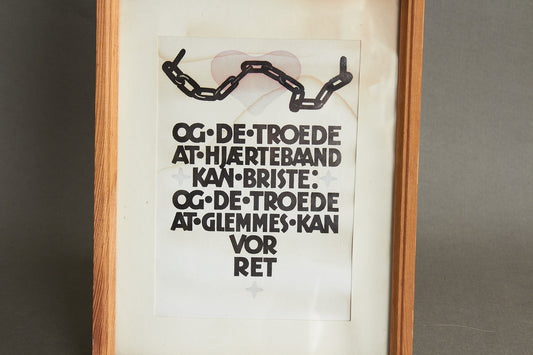Dansk Valgslogan/Valgplakat fra Genforeningen i 1920 i original ramme. Ses ikke tit. Original.
