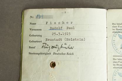 WW2 Tysk Luftwaffe "Flugfunkzeugniz und Luftfahrerschein für Bordfunker". Original.