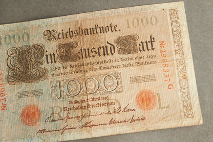 Før-WW1/WW1 Tysk Pengeseddel. Original.