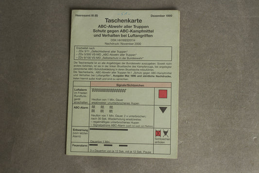 Tysk Taschenkarte fra 1999. Original.