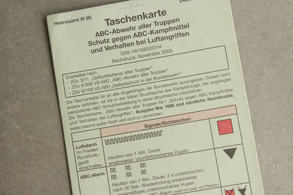 Tysk Taschenkarte fra 1999. Original.