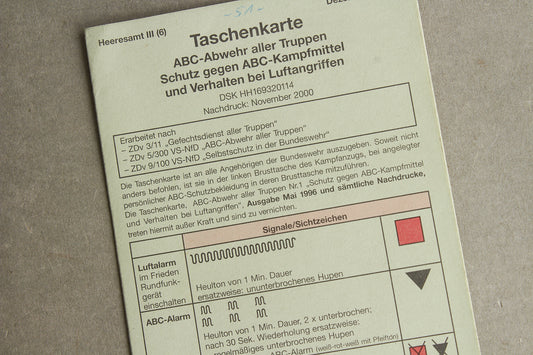 Tysk Taschenkarte fra 1999. Original.