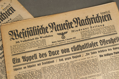 WW2 Tysk 2 stk. NSDAP Aviser. Original.