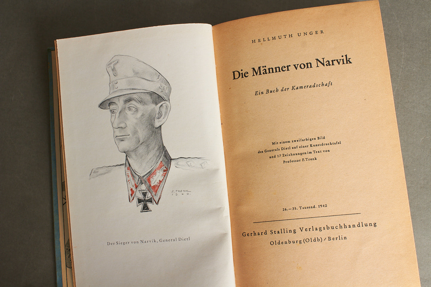 WW2 Tysk Narvik Gebirgsjäger Bog. Original.