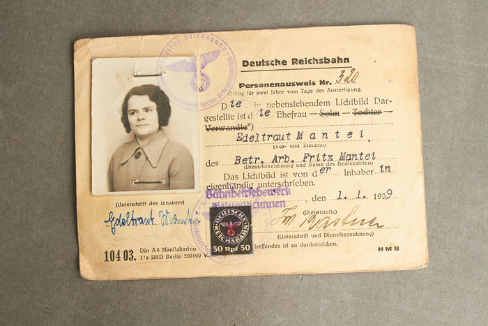 WW2 Tysk Deutsche Reichsbahn Personenausweis. Original.