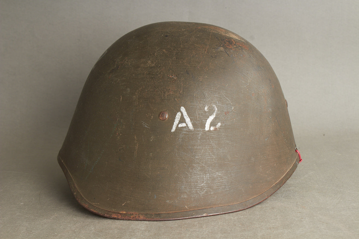 WW2 Dansk Frihedskæmper Hjelm "AMPA" (Amager) "A2" (A-Kompagni, Afsnit 2). Sjælden! Original.