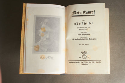 WW2 Tysk Mein Kampf i Bryllupsudgave. Med hilsen fra Borgmesteren. Sjælden. Original.