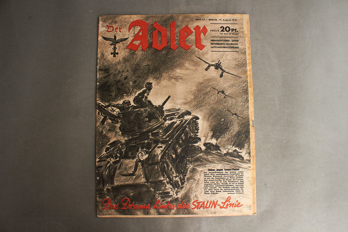 WW2 Tysk Luftwaffe "Der Adler" Blad. Original.