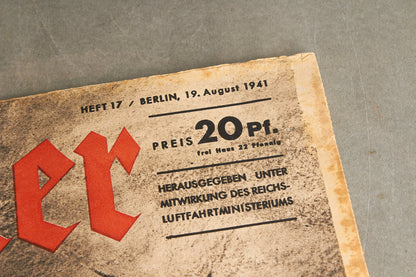 WW2 Tysk Luftwaffe "Der Adler" Blad. Original.