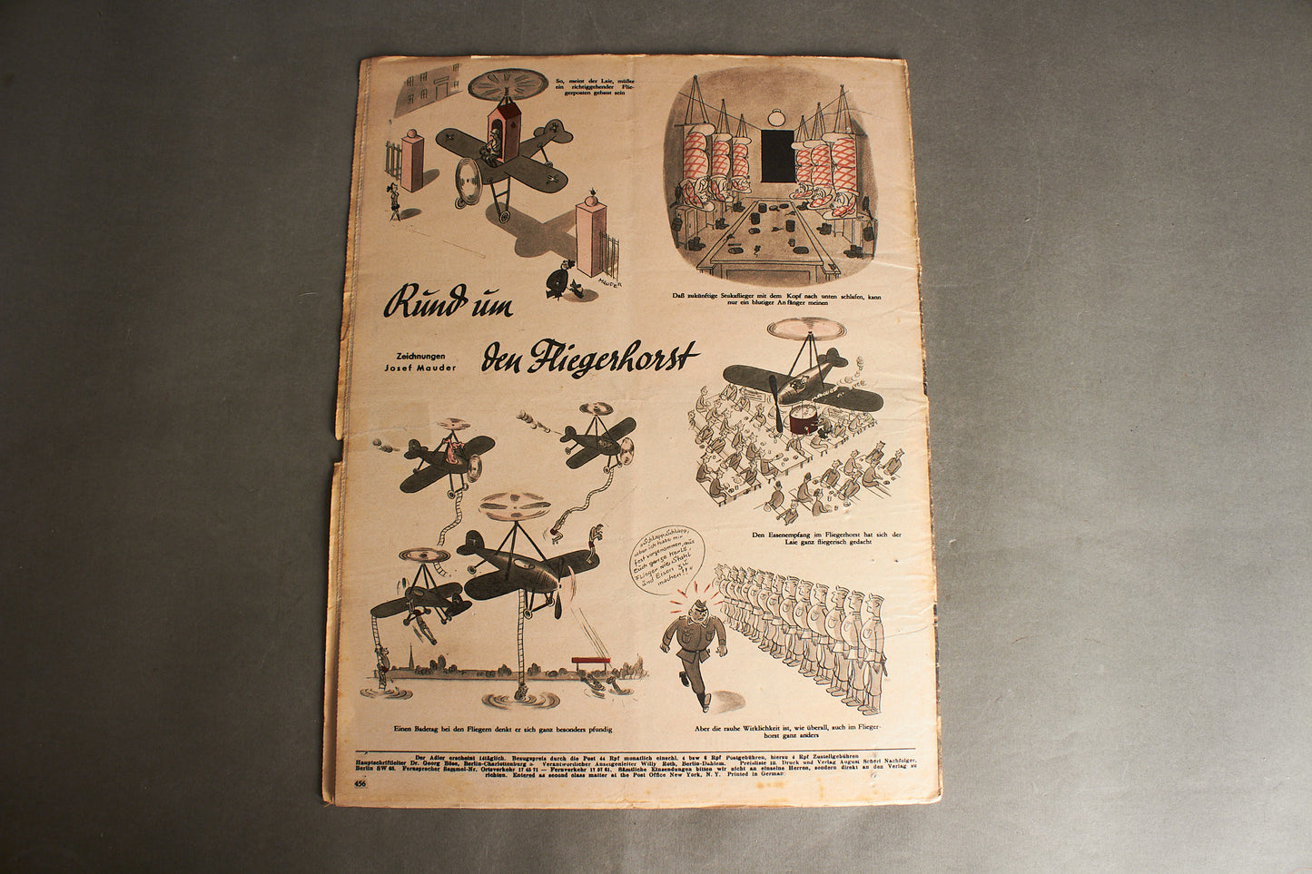 WW2 Tysk Luftwaffe "Der Adler" Blad. Original.