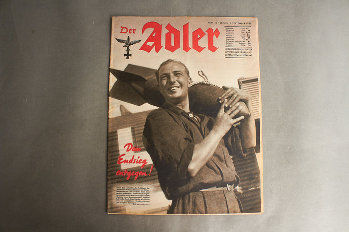 WW2 Tysk Luftwaffe "Der Adler" Blad. Original.