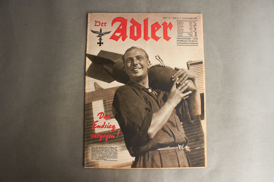 WW2 Tysk Luftwaffe "Der Adler" Blad. Original.