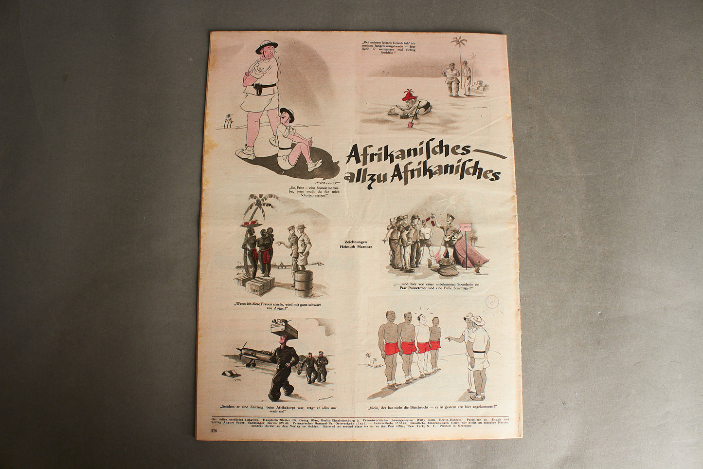 WW2 Tysk Luftwaffe "Der Adler" Blad. Original.