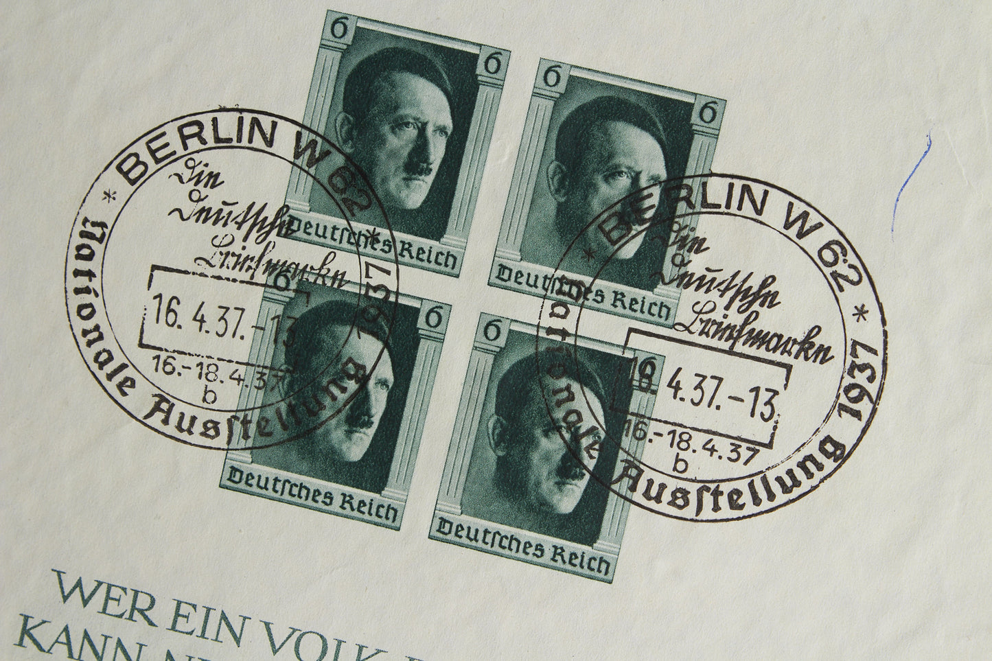 WW2 Tysk "AH" Frimærker på ark. Original.