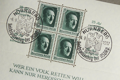 WW2 Tysk "AH" Frimærker på ark. Original.