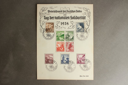 WW2 Tysk WHW Frimærker på samler-ark. Original.