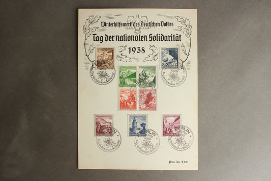 WW2 Tysk WHW Frimærker på samler-ark. Original.