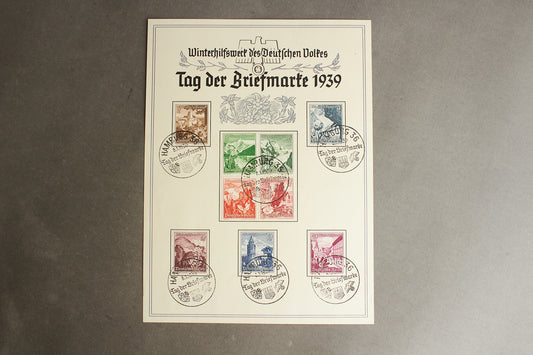 WW2 Tysk WHW Frimærker på samler-ark. Original.