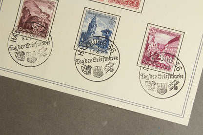 WW2 Tysk WHW Frimærker på samler-ark. Original.