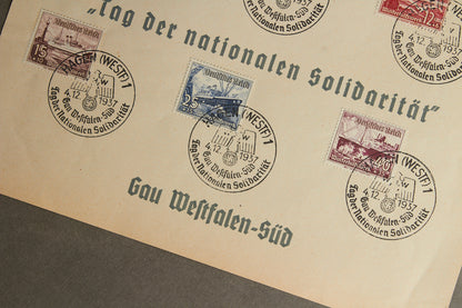 WW2 Tysk WHW Frimærker på samler-ark. Original.