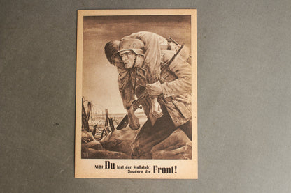 WW2 Tysk NSDAP/Wehrmacht Postkort. Frankeret med "præget" frimærke og stemplet. En af de bedre. Original.