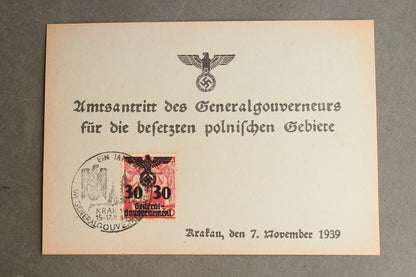 WW2 Tysk NSDAP Frimærke/postkort i anledning af Polens besættelse. Ses ikke tit. Original.
