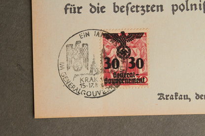 WW2 Tysk NSDAP Frimærke/postkort i anledning af Polens besættelse. Ses ikke tit. Original.