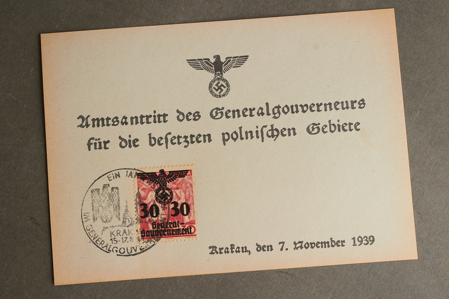 WW2 Tysk NSDAP Frimærke/postkort i anledning af Polens besættelse. Ses ikke tit. Original.