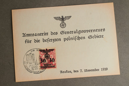 WW2 Tysk NSDAP Frimærke/postkort i anledning af Polens besættelse. Ses ikke tit. Original.