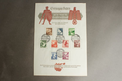 WW2 Tysk WHW Frimærker på samler-ark. Original.